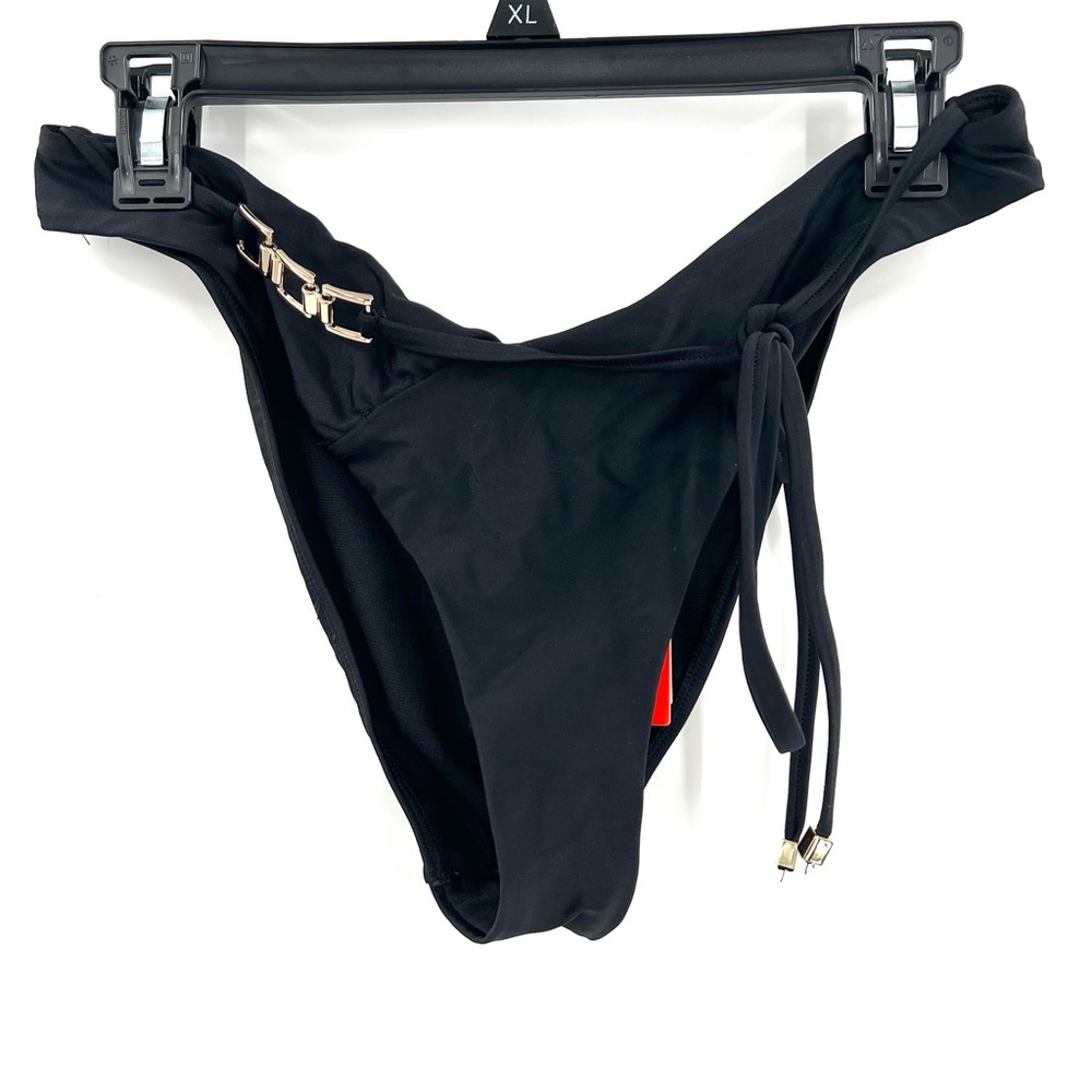 River Island Bikini Bottom Sz. 10 - Black Gold Detail